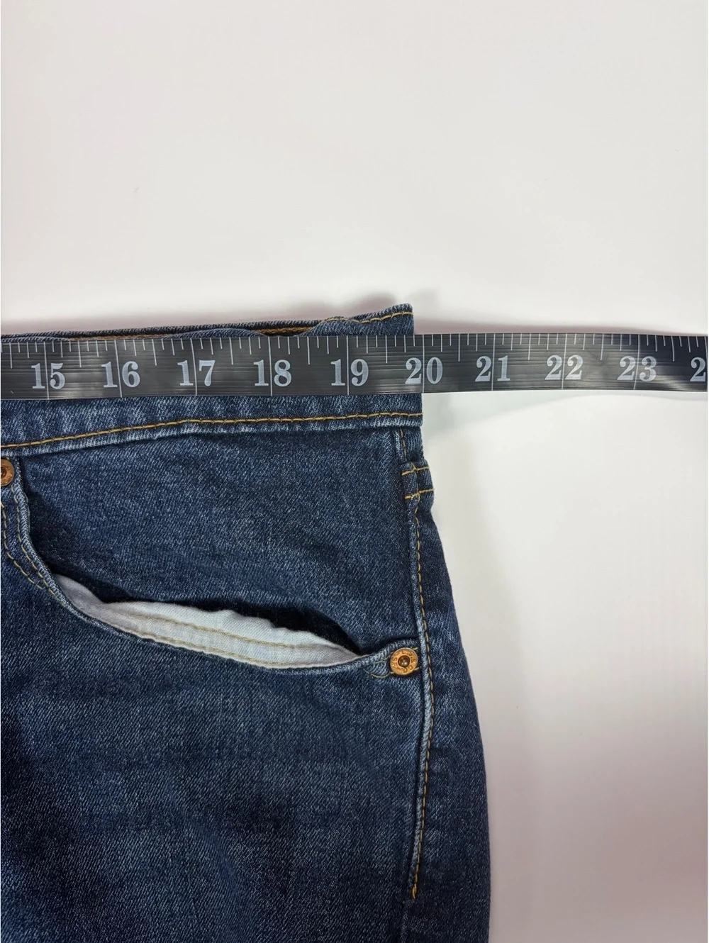 Classic Levi's 505 Men's 40x32 Dark Wash Blue Stretch Regular Straight Leg Jeans